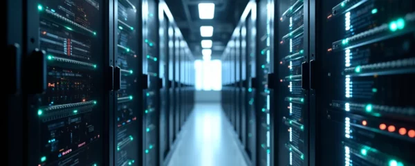 Illustration montrant l'évolution numérique d'une infrastructure informatique vers une gestion agile et cloud